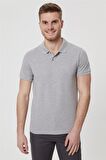 Lee Cooper Polo Yaka Pike Desenli Gri Melanj Erkek T-Shirt 222 LCM 242057 TWINS GRI MELANJ
