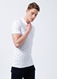 Lee Cooper Polo Yaka Desenli Beyaz Erkek T-Shirt 222 LCM 242058 PINE BEYAZ
