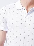 Lee Cooper Polo Yaka Desenli Beyaz Erkek T-Shirt 222 LCM 242058 PINE BEYAZ