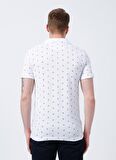 Lee Cooper Polo Yaka Desenli Beyaz Erkek T-Shirt 222 LCM 242058 PINE BEYAZ