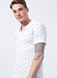 Lee Cooper Polo Yaka Desenli Beyaz Erkek T-Shirt 222 LCM 242058 PINE BEYAZ