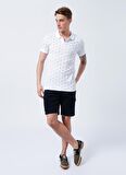 Lee Cooper Polo Yaka Desenli Beyaz Erkek T-Shirt 222 LCM 242058 PINE BEYAZ