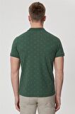 Lee Cooper Polo Yaka Desenli Koyu Yeşil Erkek T-Shirt 222 LCM 242058 PINE K. YESIL