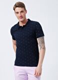 Lee Cooper Polo Yaka Desenli Lacivert Erkek T-Shirt 222 LCM 242058 PINE LACIVERT