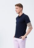 Lee Cooper Polo Yaka Desenli Lacivert Erkek T-Shirt 222 LCM 242058 PINE LACIVERT