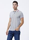 Lee Cooper Polo Yaka Desenli Gri Melanj Erkek T-Shirt 222 LCM 242059 ANDY