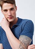 Lee Cooper Polo Yaka Desenli Lacivert Erkek T-Shirt 222 LCM 242060 POLITE INDIGO