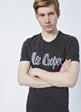 Lee Cooper Bisiklet Yaka Baskılı Antrasit Erkek T-Shirt 222 LCM 242065 LONDONLOGO ANTRASIT