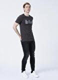 Lee Cooper Bisiklet Yaka Baskılı Antrasit Erkek T-Shirt 222 LCM 242065 LONDONLOGO ANTRASIT