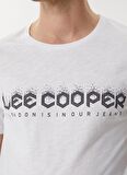 Lee Cooper 222 Lcm 242069 Cox BisikletYaka Slim Fit Baskılı Beyaz Erkek T-Shirt