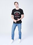Lee Cooper 222 Lcm 242074 Touch Bisiklet Yaka Slim Fit Baskılı Siyah Erkek T-Shirt