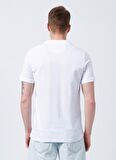 Lee Cooper 222 Lcm 242077 Big Twins Regular Fit Pike Desenli Beyaz Erkek Polo T-Shirt