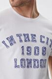 Allen Erkek Bisiklet Yaka T-Shirt Off White