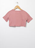 Lee Cooper Koyu Somon Kız Çocuk Bisiklet Yaka Kısa Kollu Baskılı T-Shirt 222 LCG 242002 90'S K.SOMON