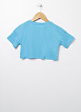 Lee Cooper Turkuaz Kız Çocuk Bisiklet Yaka Kısa Kollu Baskılı T-Shirt 222 LCG 242006 TALLY TURKUAZ