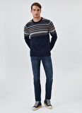 Lee Cooper O Yaka Regular Fit Jakarlı Lacivert Erkek Kazak 231 LCM 241003 DARIAN LACÄ°VERT