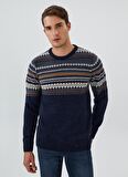 Lee Cooper O Yaka Regular Fit Jakarlı Lacivert Erkek Kazak 231 LCM 241003 DARIAN LACÄ°VERT