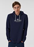 Lee Cooper Kapüşonlu Regular Fit Baskılı Lacivert Erkek Şardonlu Sweatshirt 231 LCM 241015 FAUST