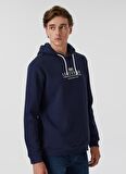 Lee Cooper Kapüşonlu Regular Fit Baskılı Lacivert Erkek Şardonlu Sweatshirt 231 LCM 241015 FAUST