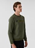 Lee Cooper O Yaka Regular Fit Baskılı Haki Erkek Şardonlu Sweatshirt 231 LCM 241022 REX
