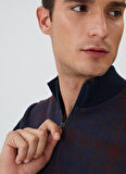 Lee Cooper Fermuarlı Yaka Lacivert - Bordo Erkek Sweatshırt 231 LCM 241050 BARN LACİVERT-BORDO