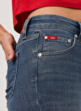 Lee Cooper Orta Bel Dar Paça Skinny Fit Kadın Denim Pantolon 232 LCF 121005 JAMY BLUE BLEACH