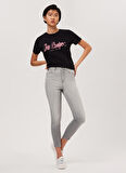 Lee Cooper Yüksek Bel Dar Paça Skinny Fit Kadın Denim Pantolon 232 LCF 121007 JAYCEE GREY LIGHT