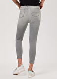 Lee Cooper Yüksek Bel Dar Paça Skinny Fit Kadın Denim Pantolon 232 LCF 121007 JAYCEE GREY LIGHT