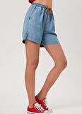 Lee Cooper Yüksek Bel Regular Fit Kadın Denim Şort 232 LCF 121027 NANCY 2 DENIM