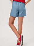 Lee Cooper Yüksek Bel Regular Fit Kadın Denim Şort 232 LCF 121027 NANCY 2 DENIM