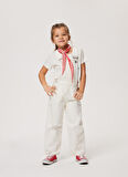 Lee Cooper Beyaz Kız Çocuk Salopet 232 LCG 125002 ROMPERS WHITE JEAN