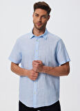 Lee Cooper Regular Fit Mavi Erkek Gömlek 232 LCM 241003 ANDRE MAVİ