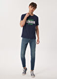 Lee Cooper Bisiklet Yaka Lacivert Erkek T-Shirt 232 LCM 242022 COLLAGE LACİVERT