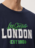 Lee Cooper Bisiklet Yaka Lacivert Erkek T-Shirt 232 LCM 242022 COLLAGE LACİVERT