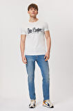 Lee Cooper Bisiklet Yaka Beyaz Erkek T-Shirt 232 LCM 242029 DRAWINGLOGO BEYAZ-S