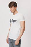 Lee Cooper Bisiklet Yaka Beyaz Erkek T-Shirt 232 LCM 242029 DRAWINGLOGO BEYAZ-S