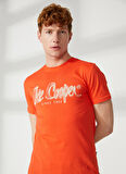 Lee Cooper Bisiklet Yaka Mercan Erkek T-Shirt 232 LCM 242029 DRAWINGLOGO MERCAN