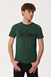 Lee Cooper Bisiklet Yaka Yeşil Erkek T-Shirt 232 LCM 242029 DRAWINGLOGO YEŞİL