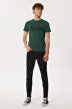 Lee Cooper Bisiklet Yaka Yeşil Erkek T-Shirt 232 LCM 242029 DRAWINGLOGO YEŞİL