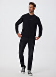 Lee Cooper Bisiklet Yaka Siyah Erkek Sweatshırt 241 LCM 241018 DORRE SIYAH