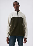Lee Cooper Ekru Erkek Polar Sweatshırt 241 LCM 241027 DIAGO EKRU-HAKI
