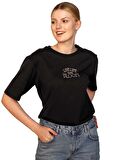 Lee Cooper O Yaka Baskılı Siyah Kadın T-Shirt 242 LCF 242011 LADES SİYAH