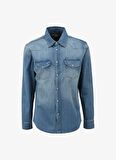 Lee Cooper Slim Fit Erkek Denim Gömlek 242 LCM 141002 WOLKER MELORA DB LIG