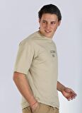 Lee Cooper Yuvarlak Yaka Bej Erkek T-Shirt 242 LCM 242008 NIGEL BEJ