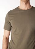 Lee Cooper Yuvarlak Yaka Haki Erkek T-Shirt 242 LCM 242015 GAEL HAKİ