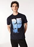 Lee Cooper Yuvarlak Yaka Lacivert Erkek T-Shirt 242 LCM 242022 WINCE K. LACİVERT
