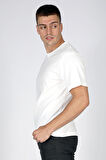 Hevass Erkek O Yaka T-Shirt Beyaz