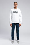 Washington Erkek Kapüşonlu Sweatshirt Beyaz