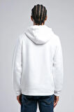 Washington Erkek Kapüşonlu Sweatshirt Beyaz