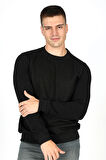 Newdiagonal Erkek O Yaka Sweatshirt Siyah